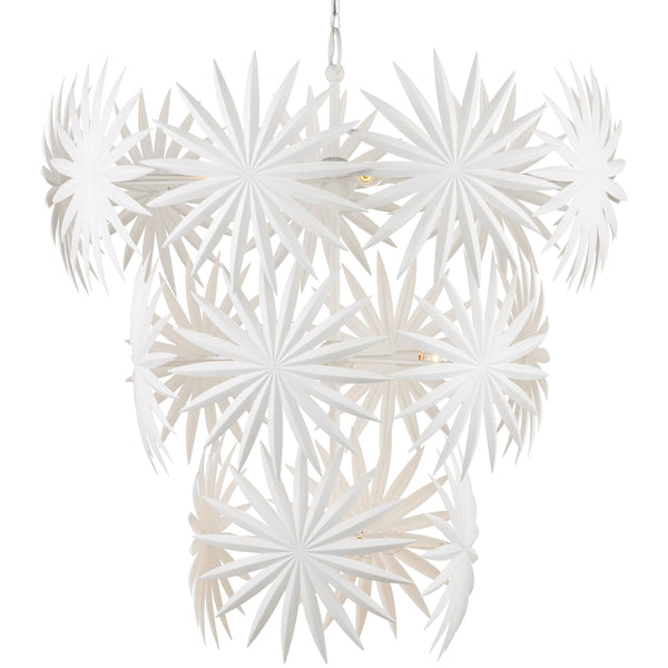 Bismarkia Large White Chandelier Chandeliers LOOMLAN By Currey & Co