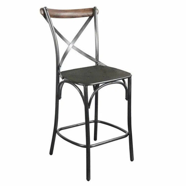 Black Armless Metal Counter Height Stool (NO CUSHION) Counter Stools LOOMLAN By LH Imports