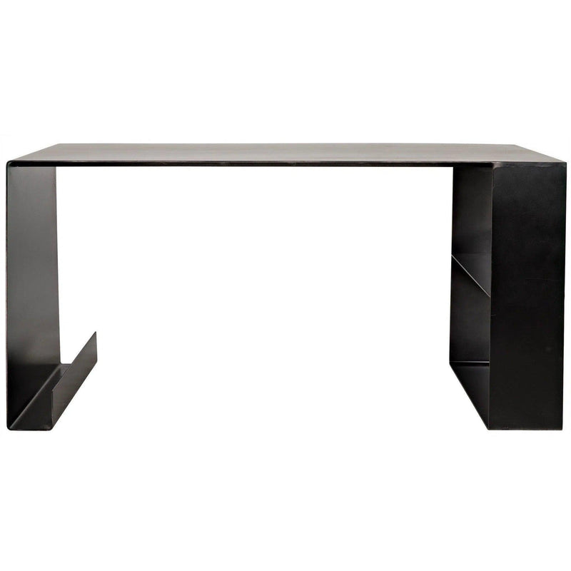 Black Black Steel Desk Home Office Desks LOOMLAN By Noir