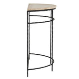 Black Boyles Travertine Demi-Lune Hiroshi Koshitaka Collection Console Tables LOOMLAN By Currey & Co