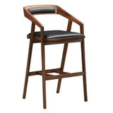 Black Brown Mid-Century Modern Barstool Bar Stools LOOMLAN By Moe's Home