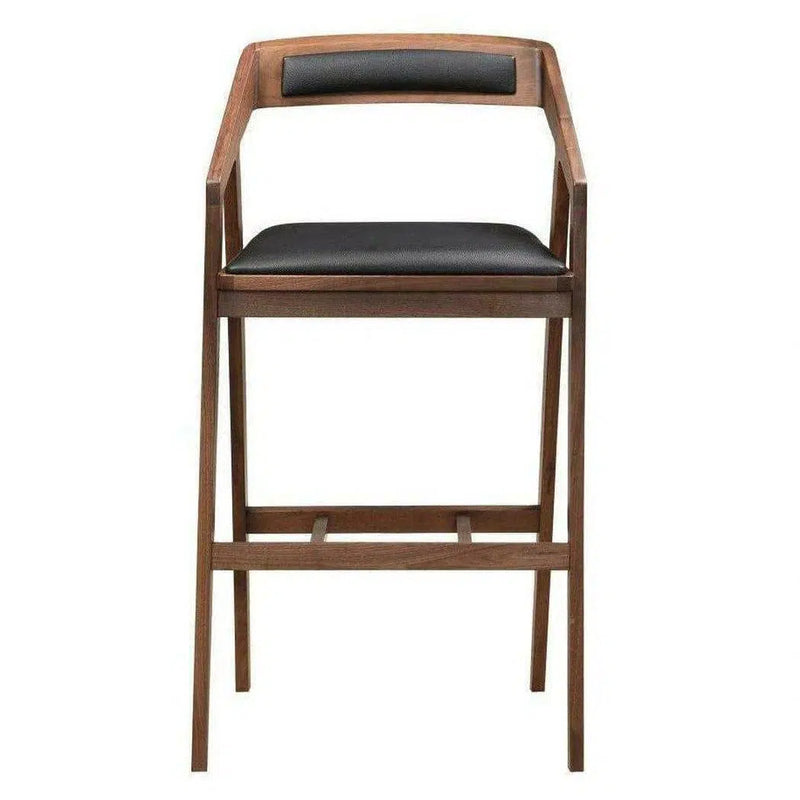 Black Brown Mid-Century Modern Barstool Bar Stools LOOMLAN By Moe's Home