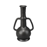 Black Ceramic Horton Handled Vase Vases & Jars LOOMLAN By Jamie Young