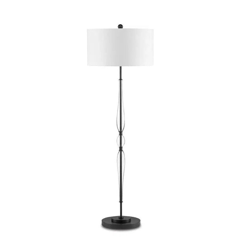 Black Clear Orbit Floor Lamp Floor Lamps LOOMLAN By Currey & Co