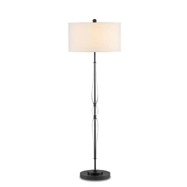 Black Clear Orbit Floor Lamp Floor Lamps LOOMLAN By Currey & Co