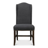 Black High Back Dining Chairs Set of 2 Dining Chairs LOOMLAN By Sarreid