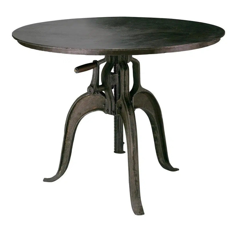 Black Iron Adjustable Height Round Crank Table Bar Tables LOOMLAN By Jamie Young