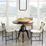 Black Iron Adjustable Height Round Crank Table Bar Tables LOOMLAN By Jamie Young