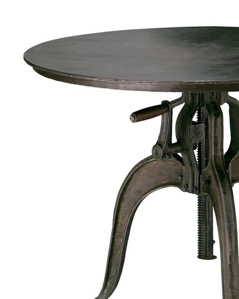 Black Iron Adjustable Height Round Crank Table Bar Tables LOOMLAN By Jamie Young