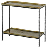 Black Iron Antique Brass Boyles Brass Side Table Side Tables LOOMLAN By Currey & Co