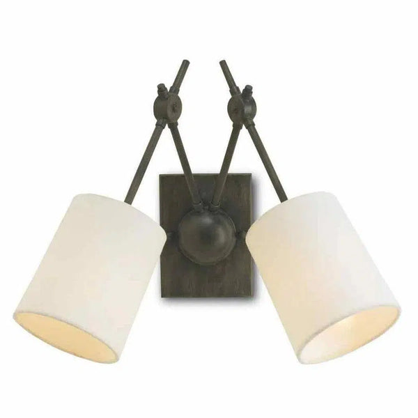 Black Iron Compass Wall Sconce Wall Sconces LOOMLAN By Currey & Co