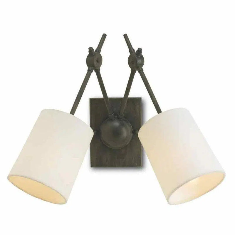 Black Iron Compass Wall Sconce Wall Sconces LOOMLAN By Currey & Co