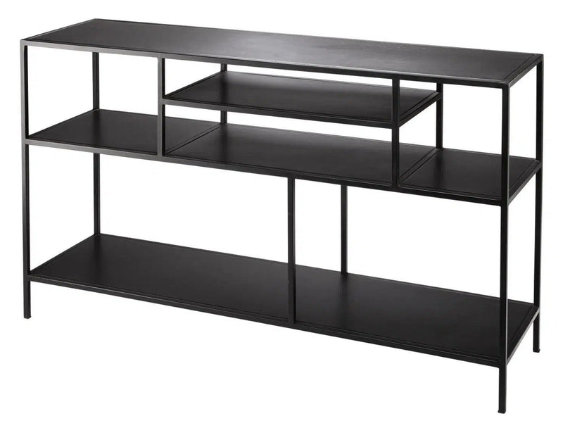 Black Iron Element Shelved Console Table Console Tables LOOMLAN By Jamie Young