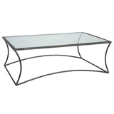 Black Iron Glass Top Rectangular Kai Coffee Table Coffee Tables LOOMLAN By Jamie Young