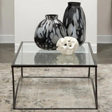 Black Iron Glass Top Rectangular Kai Coffee Table Coffee Tables LOOMLAN By Jamie Young