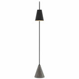 Black Iron Silver Leaf Polished Concrete Lotz Floor Lamp Floor Lamps LOOMLAN By Currey & Co