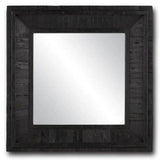 Black Kanor Black Square Mirror Wall Mirrors LOOMLAN By Currey & Co