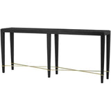 Black Lacquered Linen Champagne Verona Black Console Table Console Tables LOOMLAN By Currey & Co