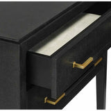 Black Lacquered Linen Champagne Verona Black Small Accent Cabinet Accent Cabinets LOOMLAN By Currey & Co