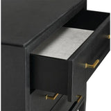 Black Lacquered Linen Champagne Verona Black Small Accent Cabinet Accent Cabinets LOOMLAN By Currey & Co