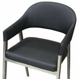 Black Leather Counter Height Chairs Set of Two Counter Stools LOOMLAN By Diamond Sofa