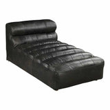 Black Leather Lounge Chaise Indoor Seating Chaises LOOMLAN By Moe's Home