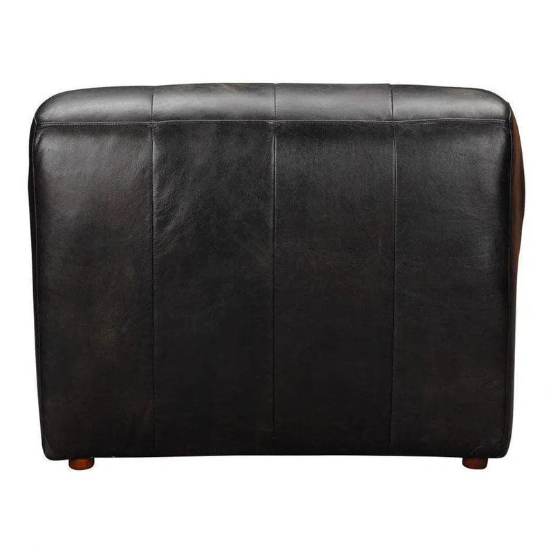 Black Leather Signature Modular Slipper Chair Modular Components LOOMLAN By Moe's Home