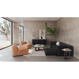 Black Nubuck Leather Corner Chair Antique Black Modular Modular Components LOOMLAN By Moe's Home