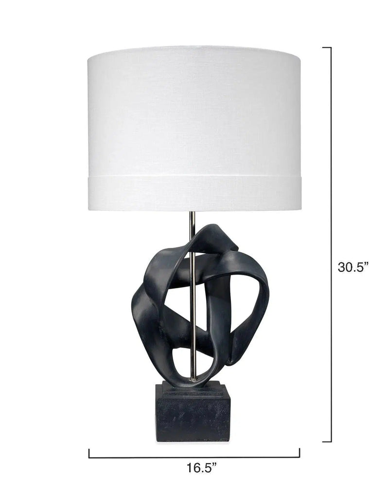 Black Polyresin Intertwined Table Lamp Table Lamps LOOMLAN By Jamie Young