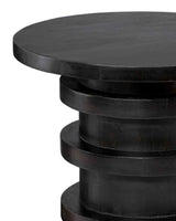 Black Solid Wood Round End Table Side Tables LOOMLAN By Jamie Young