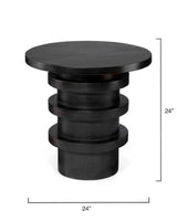 Black Solid Wood Round End Table Side Tables LOOMLAN By Jamie Young