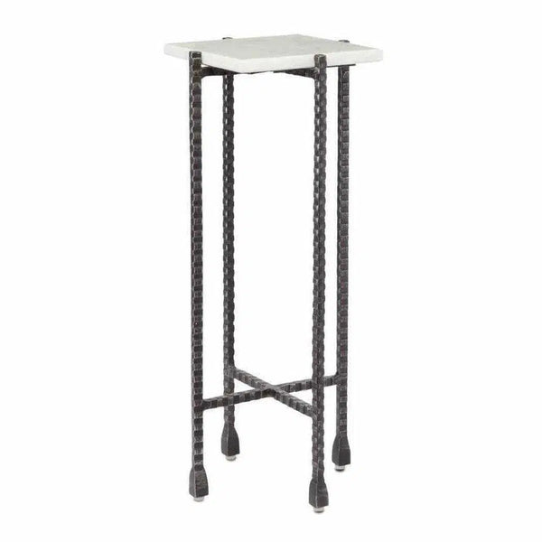 Black White Flying Marble Drinks Table Side Tables LOOMLAN By Currey & Co