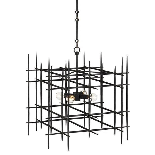 Blacksmith Steelhouse Small Chandelier Chandeliers LOOMLAN By Currey & Co