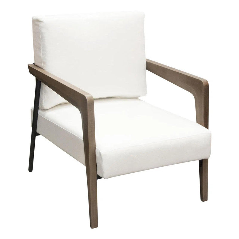 Blair Accent Chair in White Fabric Club Chairs LOOMLAN By Diamond Sofa