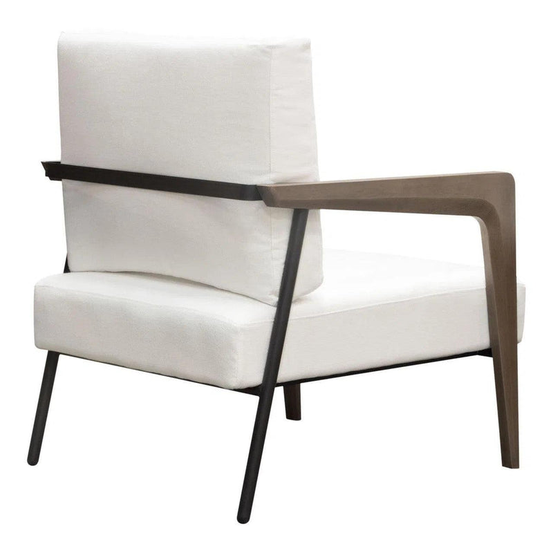 Blair Accent Chair in White Fabric Club Chairs LOOMLAN By Diamond Sofa