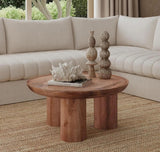 Blair Wood Brown Round Cocktail Table Coffee Tables LOOMLAN By Bassett Mirror