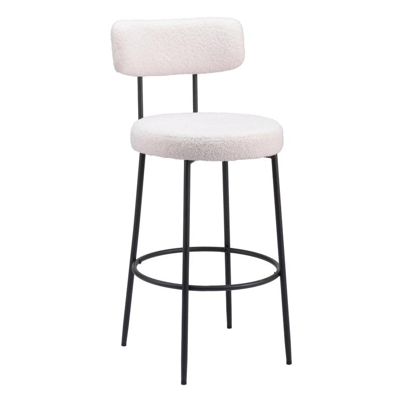 Blanca Barstool (Set of 2) Ivory Bar Stools LOOMLAN By Zuo Modern