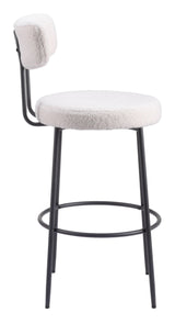 Blanca Barstool (Set of 2) Ivory Bar Stools LOOMLAN By Zuo Modern