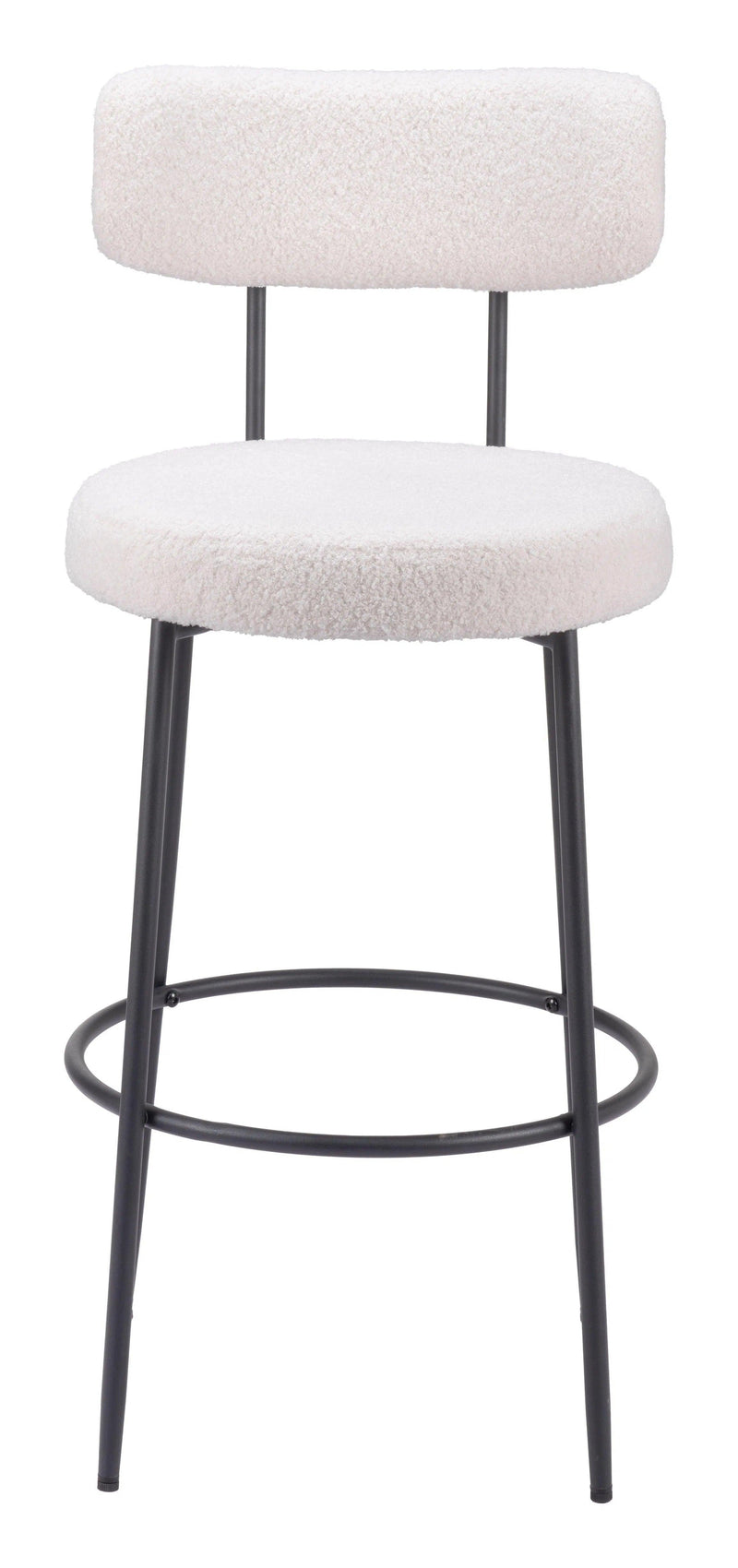 Blanca Barstool (Set of 2) Ivory Bar Stools LOOMLAN By Zuo Modern