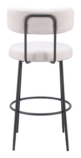 Blanca Barstool (Set of 2) Ivory Bar Stools LOOMLAN By Zuo Modern