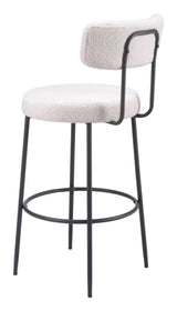 Blanca Barstool (Set of 2) Ivory Bar Stools LOOMLAN By Zuo Modern