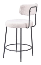 Blanca Counter Stool (Set of 2) Ivory Counter Stools LOOMLAN By Zuo Modern