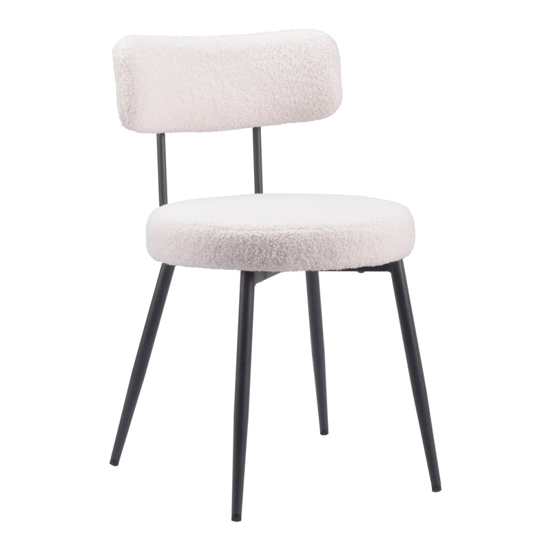 Blanca Dining Chair (Set of 2) Ivory Dining Chairs LOOMLAN By Zuo Modern