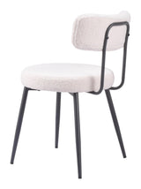 Blanca Dining Chair (Set of 2) Ivory Dining Chairs LOOMLAN By Zuo Modern