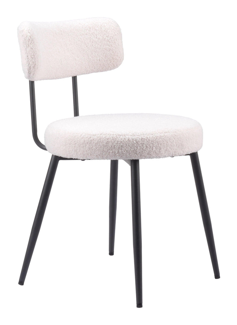 Blanca Dining Chair (Set of 2) Ivory Dining Chairs LOOMLAN By Zuo Modern