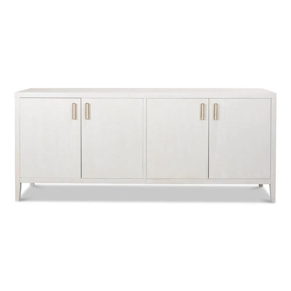 Blanco 4 Door Buffet Cortina White Sideboards LOOMLAN By Sarreid