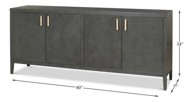 Blanco 4 Door Buffet Stone Grey Sideboards LOOMLAN By Sarreid