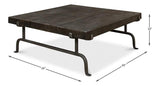 Blayne Coffee Table Square Wood Top Iron Base Coffee Tables LOOMLAN By Sarreid