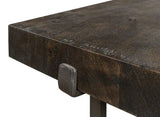 Blayne Coffee Table Square Wood Top Iron Base Coffee Tables LOOMLAN By Sarreid