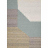 Blocchi Aqua Blue Grey Beige Brown White Handmade Wool Rug Area Rugs LOOMLAN By Linie Design